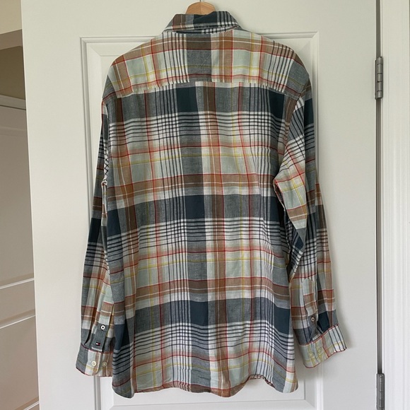 Tommy Hilfiger Mens Linen Blend Long Sleeve Plaid Shirt Size XL Multicolored - Picture 6 of 7